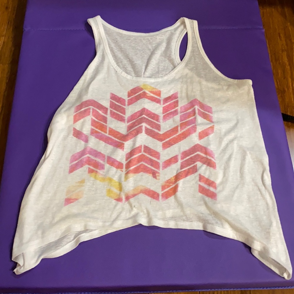 White Asymmetrical  Tank Top